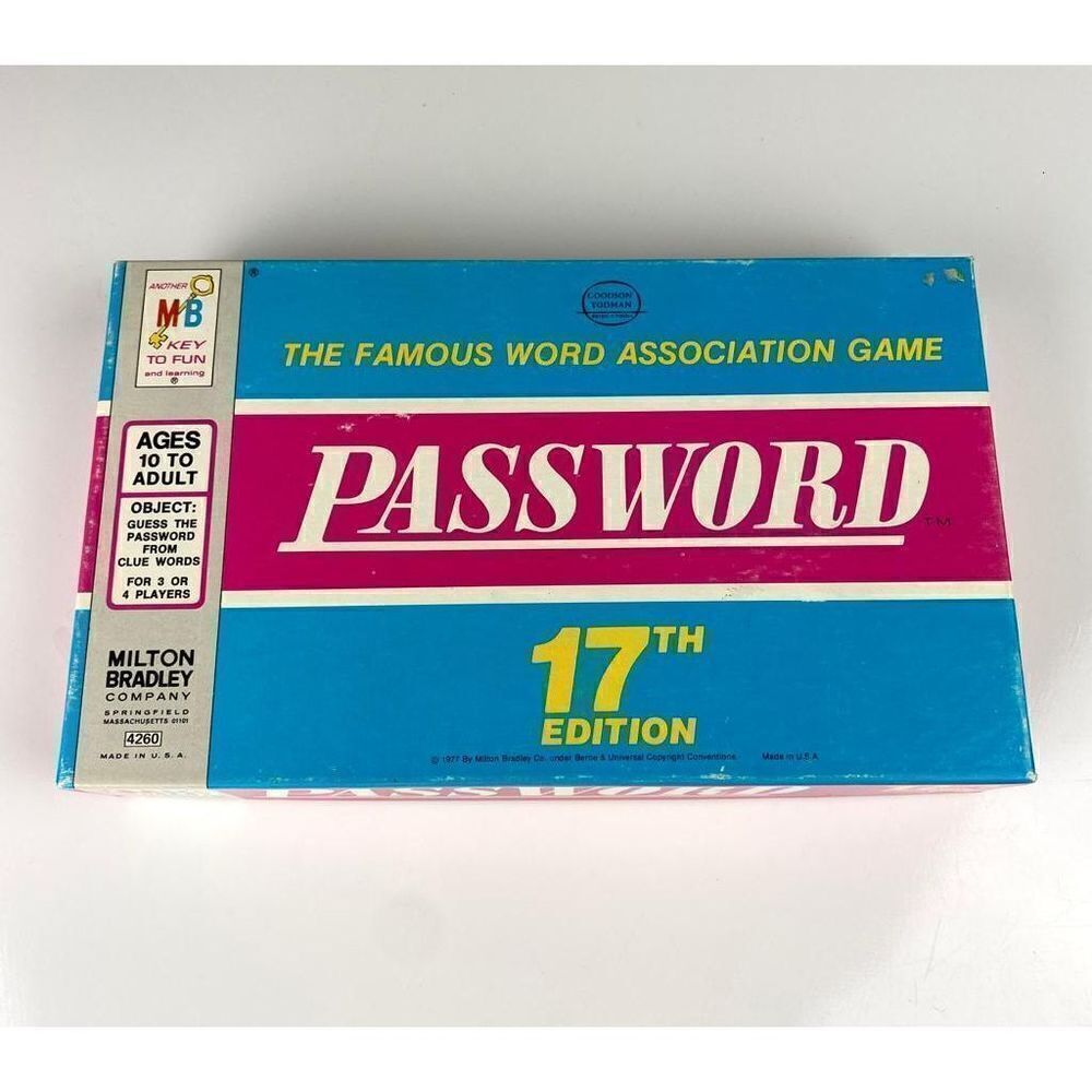 Vtg 1977 Milton Bradley Co Password 17th Edition The Famous Word Assn Game NOS B